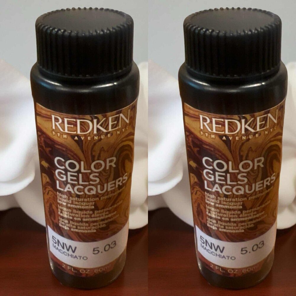 Redken Color Gels Lacquers Permanent Liquid Color 2 Oz – 5NW Macchiato 2 units